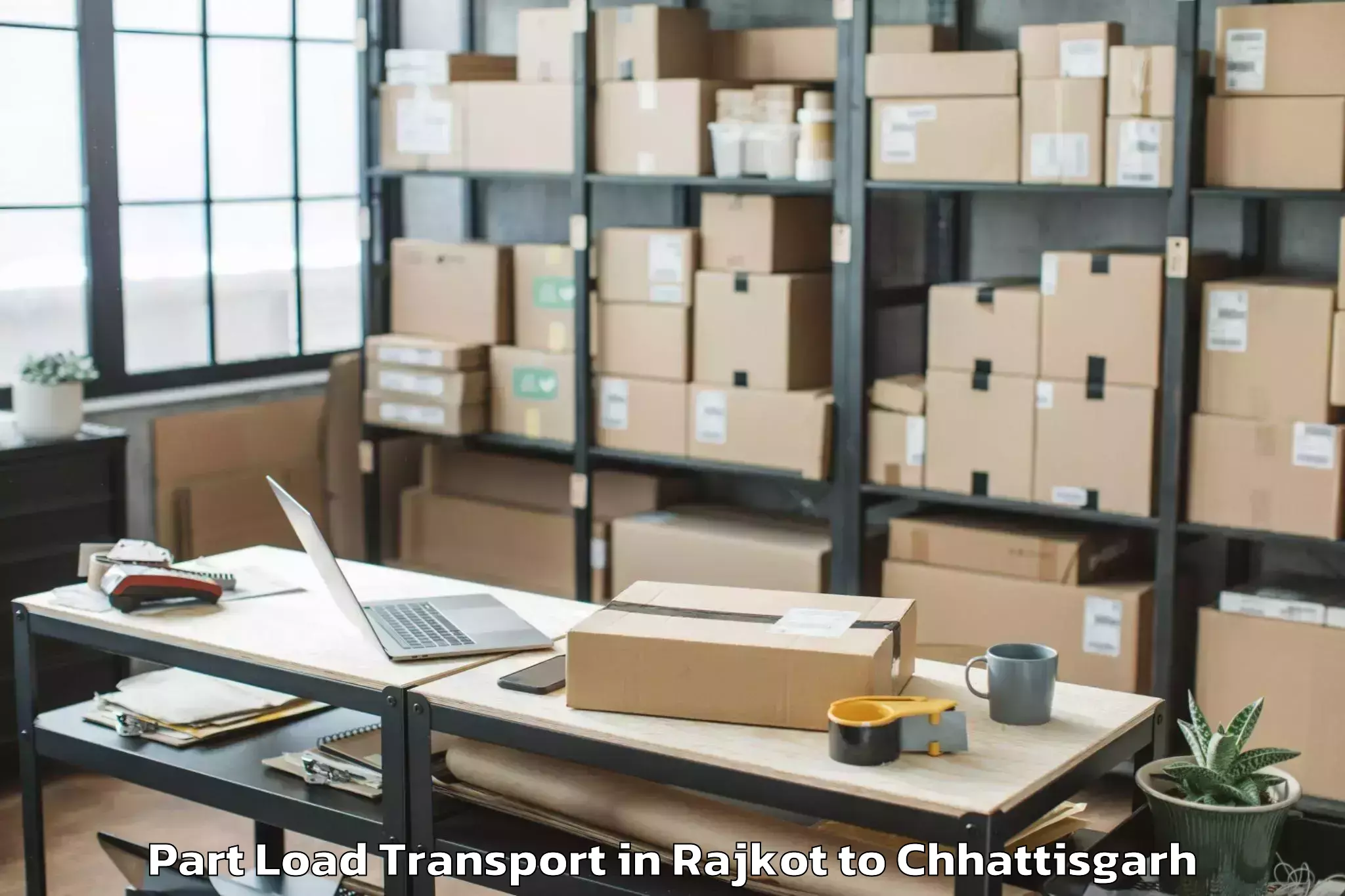 Easy Rajkot to Bilaigarh Part Load Transport Booking